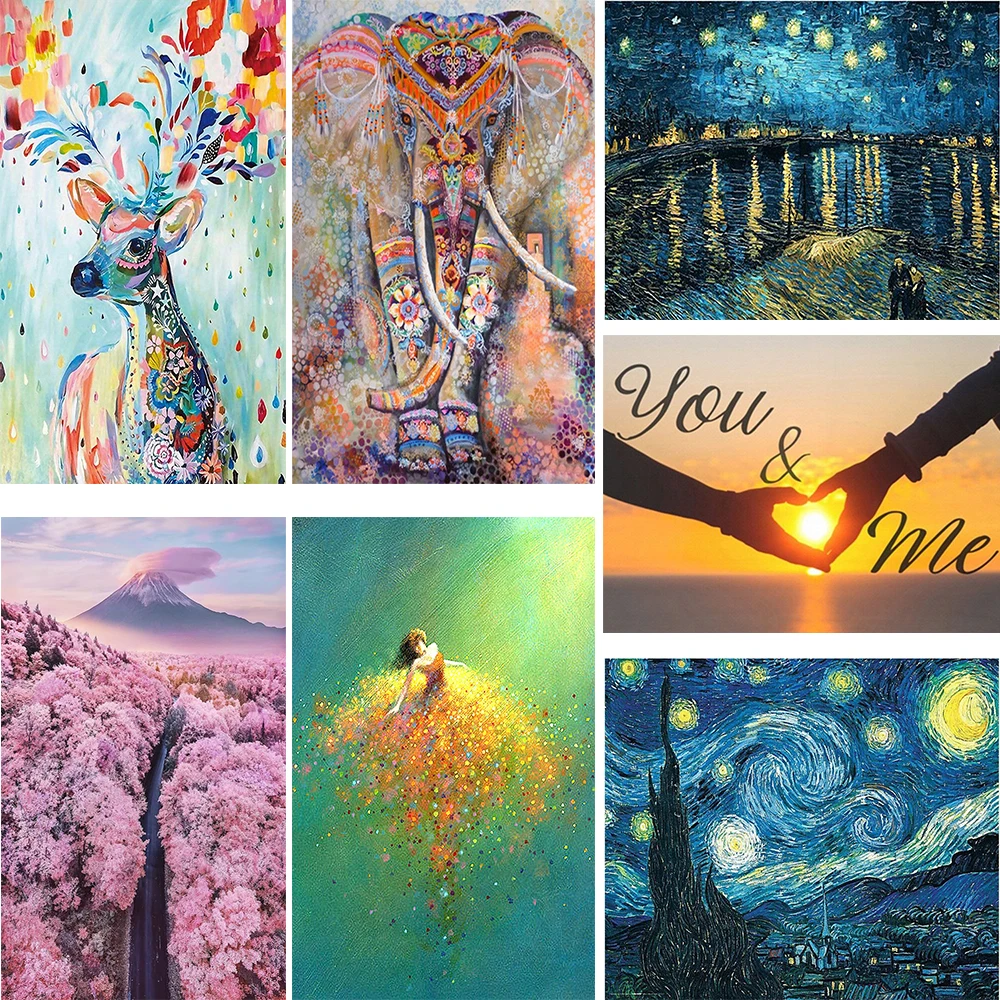 

Full Round Diamond 5D DIY Diamond Painting Deer Sky Diamond Embroidery Cross Stitch Animal Dancer Picture Rhinestone Home Decor