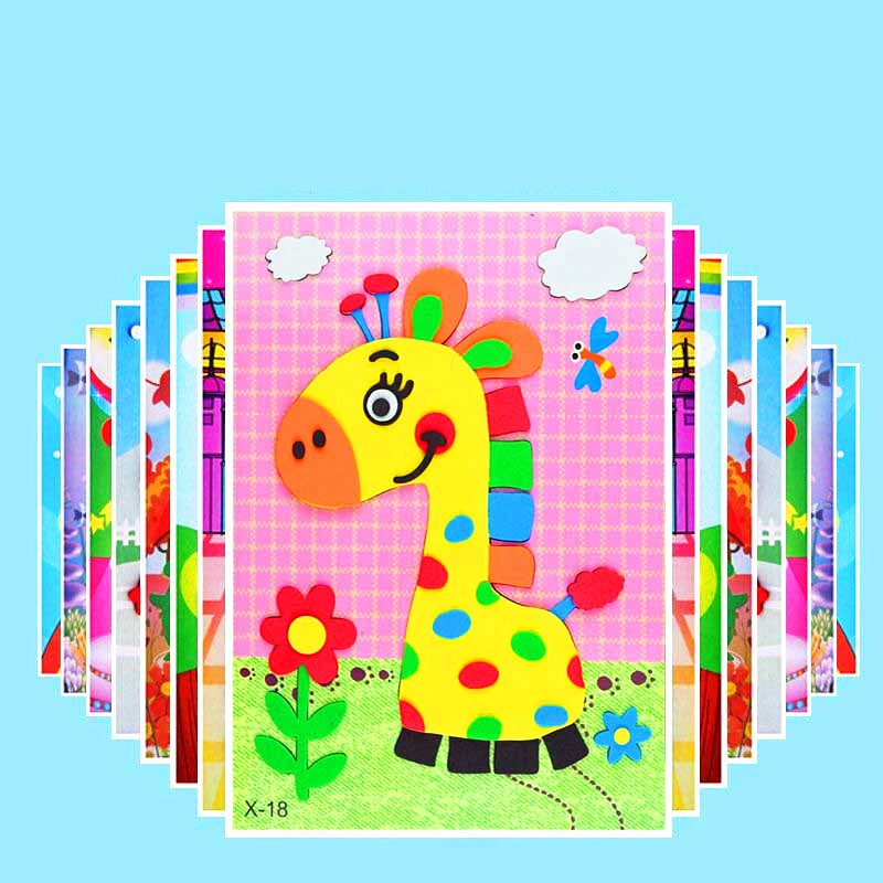 5pcs/lot 10pcs/lot DIY Cartoon 3D EVA Foam Sticker Puzzle Series Kids Multi-patterns Styles Toys for Children Birthday Gift ZLL - купить по