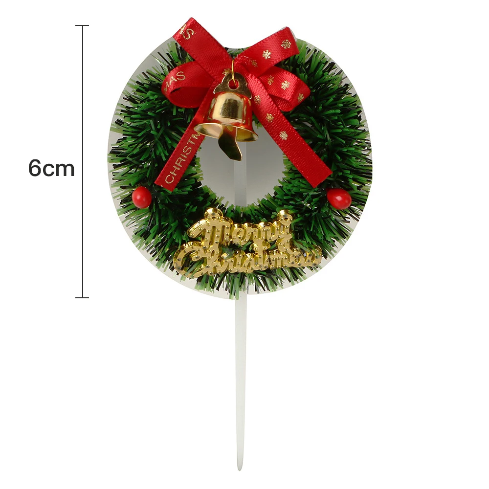 

10Pcs Christmas Cake Topper Xmas Party Xmas Cake Decoration Christmas Wreath Cake Decoration For New Year Christmas Tree Topper