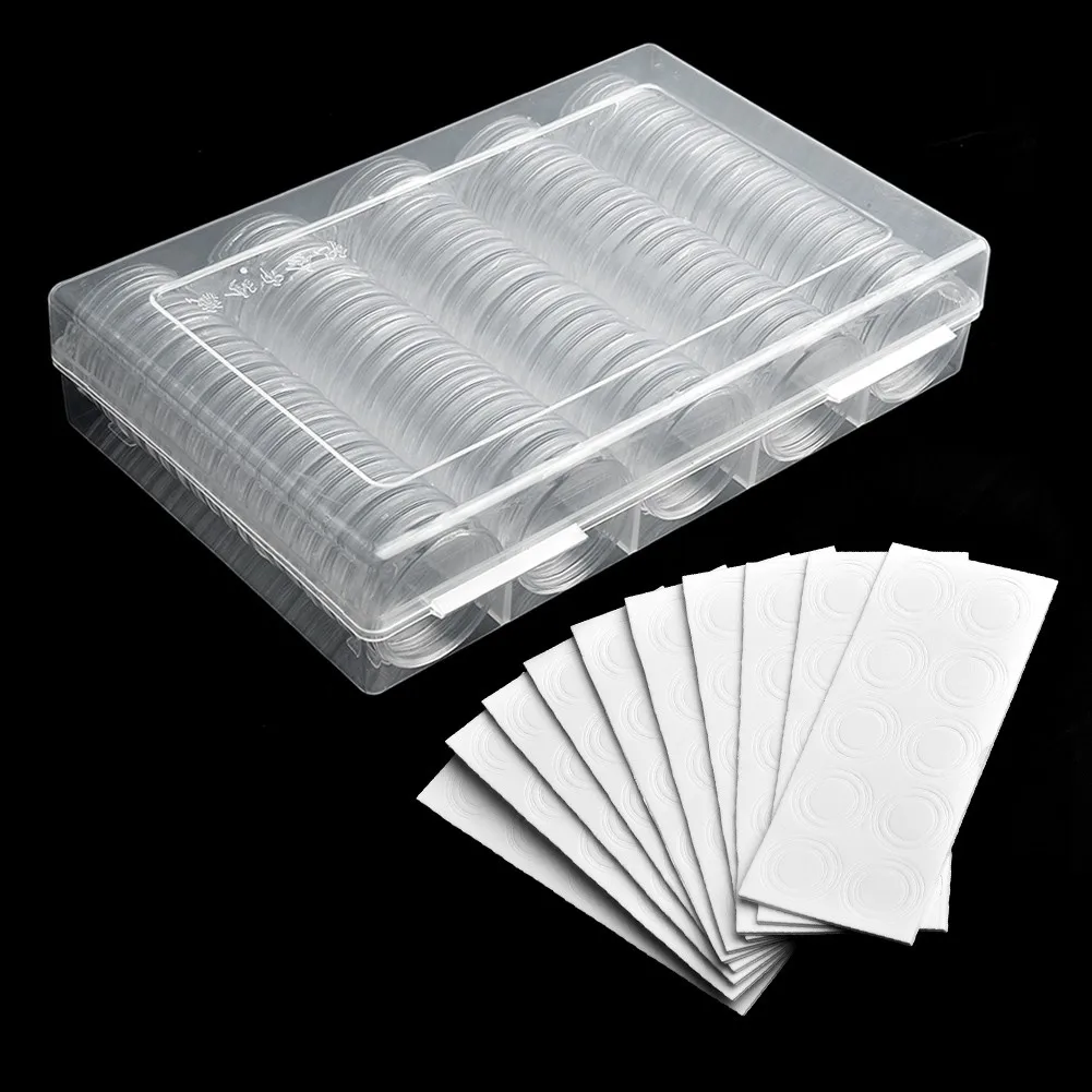 

100Pcs 17/20/25/27/30mm Gasket Pads Coin Capsule Protect Case Holder Storage Box Plastic Collectibles Storage Organizer
