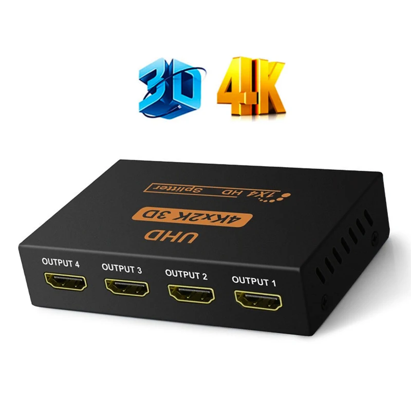 4K HDMI-совместимый сплиттер 1x4 1x2 Full HD 1080P видео HDMI переключатель 1 в 4 Выход Усилитель