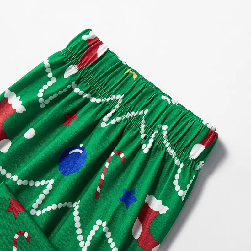 

2020 New Xmas Family Matching Christmas Pajamas Set Parents Kids Casual Xmas Tree Print Nightwear Cute Pijama Set Outfit