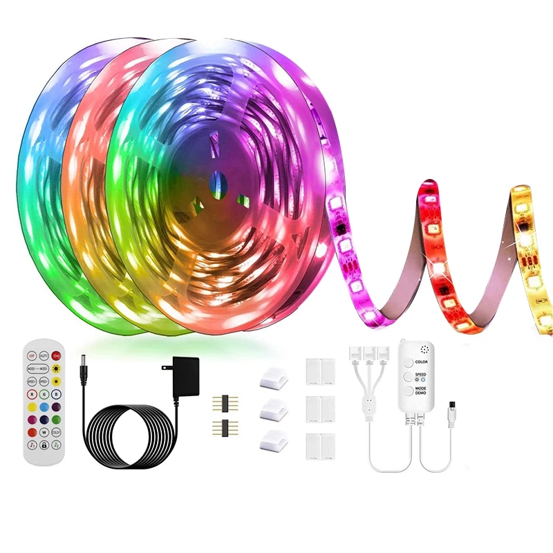 50 футов СВЕТОДИОДНАЯ лента светильник s музыка изменение цвета Веревка SMD 5050 RGB