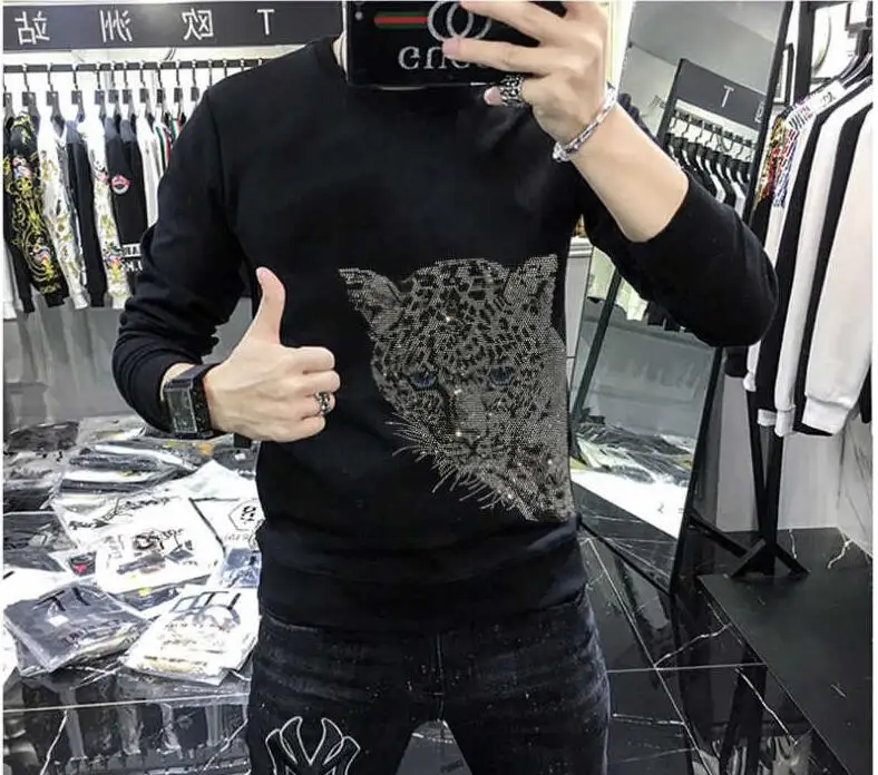 

M-4XL Hoodies Men five color Hooded Diamond stone Style Cartoon Sweatshirt Mens Hip Hop Causal Hoodiee Loose