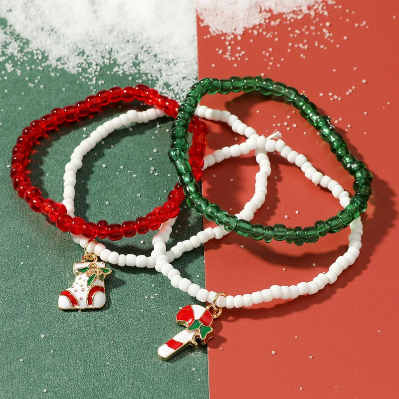 

Santa Claus Bracelet Alloy Pendant Christmas Decorations for Home Happy New Year 2022 Christmas Tree Ornaments Xmas Gifts Noel