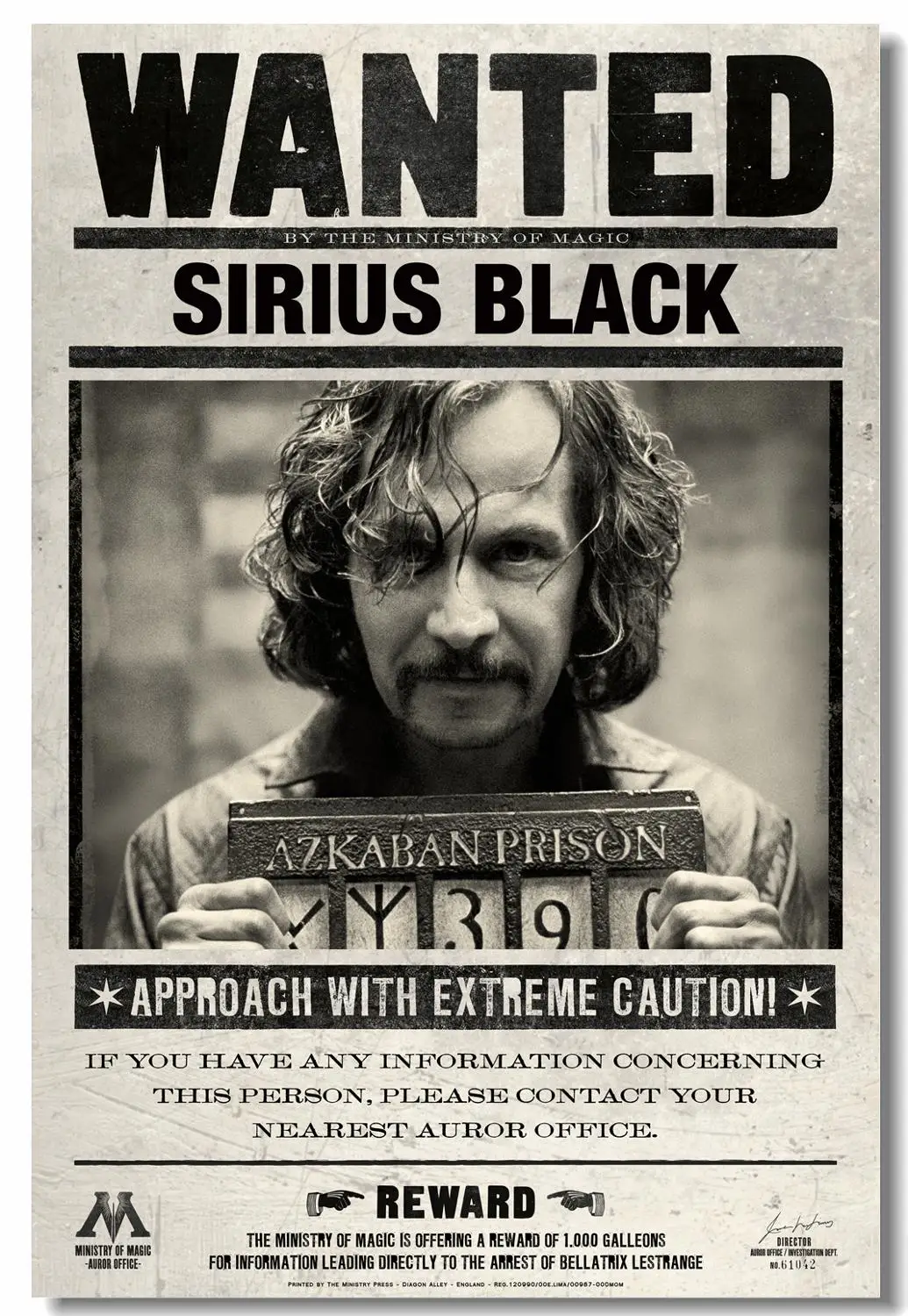 Печать на заказ холст украшение стены HP3 хотел Sirius черный плакат Давид теулис стикер узник Азкабан обои#0633
