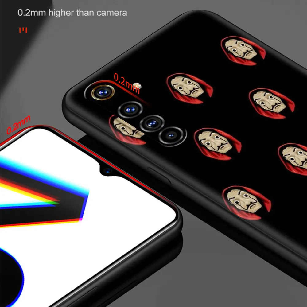 la casa de papel shockproof case for realme c3 8 pro bag fundas silicone soft black cover for realme 6 7 pro c21 shell coque tpu free global shipping