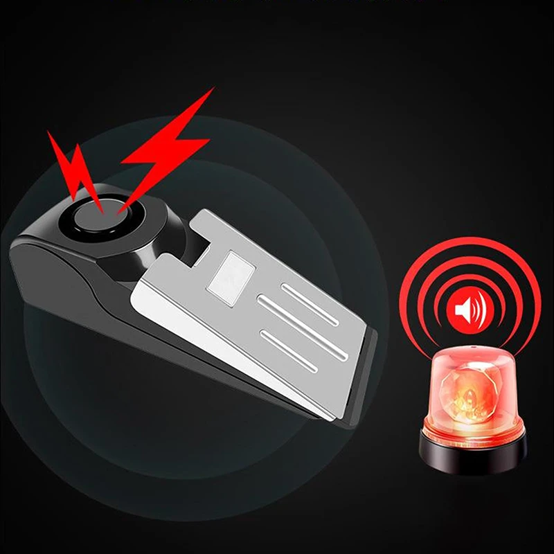 

For Traveling Security System Wireless Wedge Shaped Floor Metal Office Home Block Vibration Doorstop Anti-theft Alarm