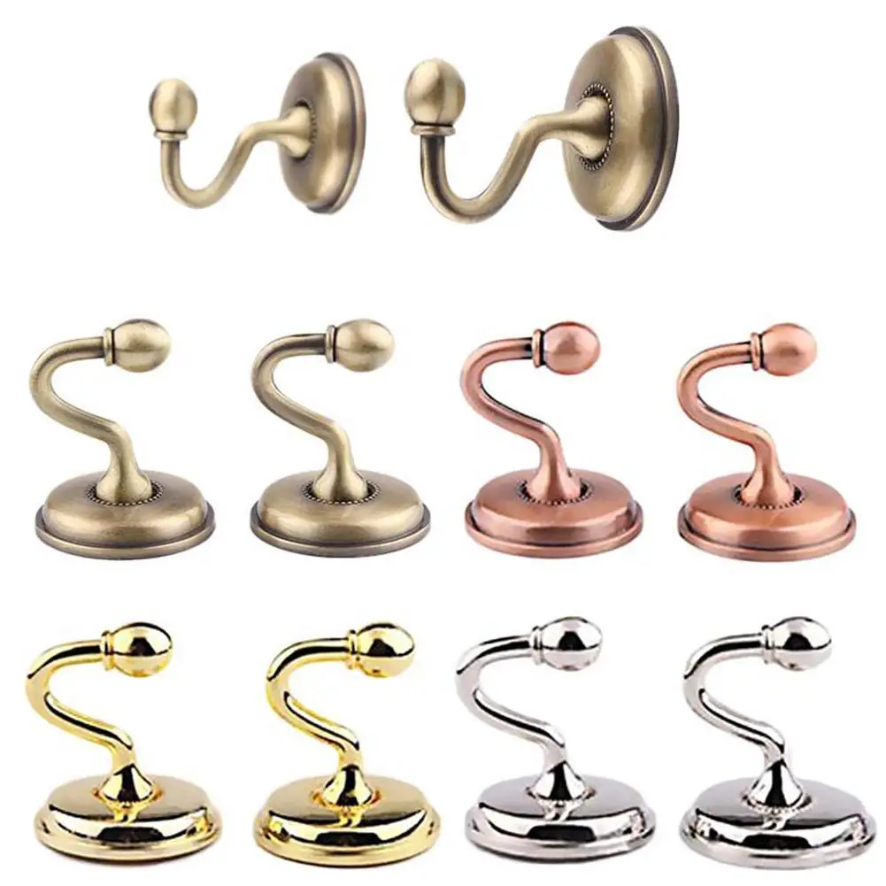 

Curtain Hook Accessories Wall Hook 2x Metal Curtain Hanger Back Holder Hooks Window Hooks Tie Wall Household Holdback Curta F4M6