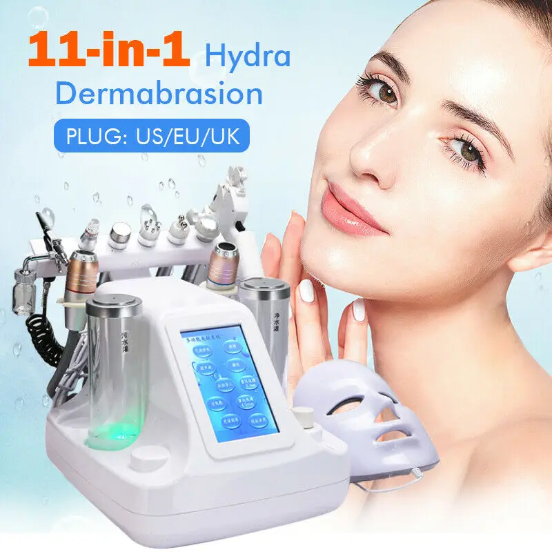 

11 IN 1 Small Bubble Oxygen & Water Jet Peel Hydrafacial Machine RF Facial Cleaning Blackhead Acne Vacuum Beauty Equipment
