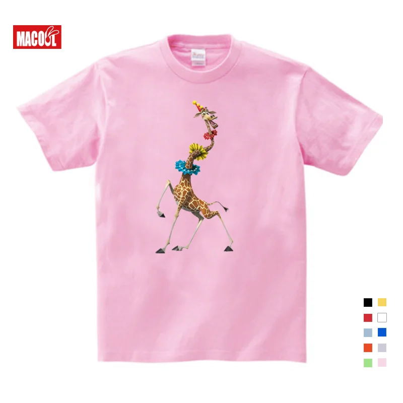 

Kids T shirt Clothes 8 To 12 T-shirt 2020 Summer New T Shirt Cartoon Madagascar Giraffe Melman Casual printing T Shirt