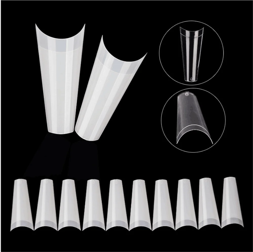 

100Pcs/500pcs Clear Natural French Ballet Coffin False Acrylic Nails Tips UV Gel Ultra Flexible ABS Fake Nail Manicure Tools