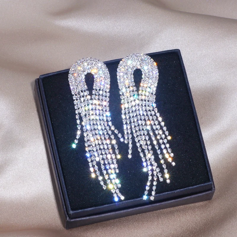 Модные роскошные длинные висячие серьги кисточки для женщин большие подвески с