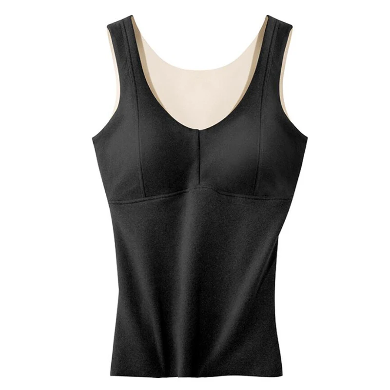 

New Winter Plus Velvet Heating Warm Vest Ladies With Chest Pad Free Bra Bottoming Shirt Underwear Women Bra Comfortable
