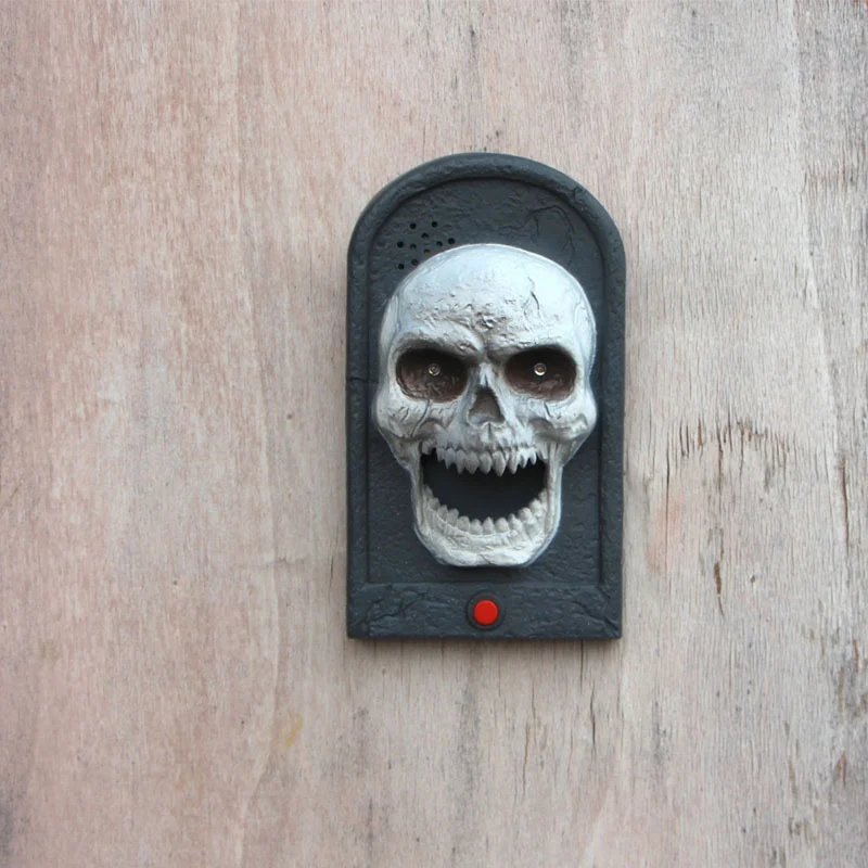 Страшный дверной звонок Череп ведьма призрак светящиеся игрушки Хэллоуин звук и