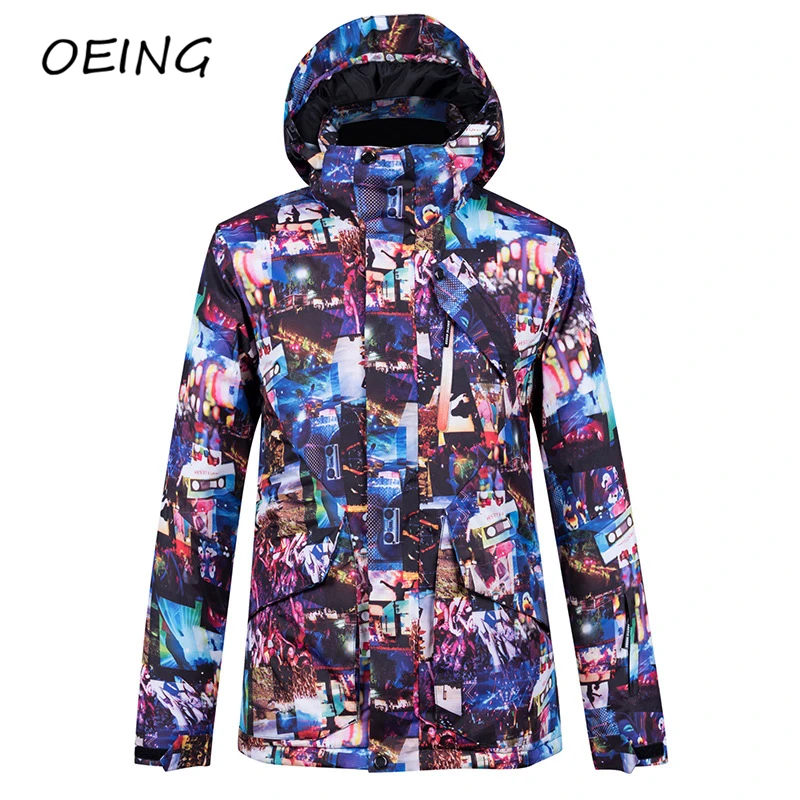 

Зимняя одежда для холодной погоды, Мужская лыжная куртка с принтом, модное уличное спортивное пальто для сноуборда