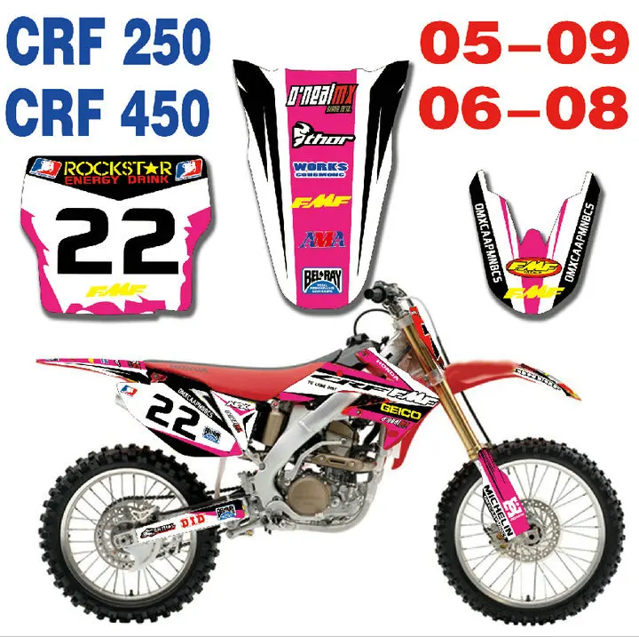 Байк мотоцикл графические наклейки для Honda CRF250R 2005 2009/CRF450R 2006 2007 2008|Наклейки на