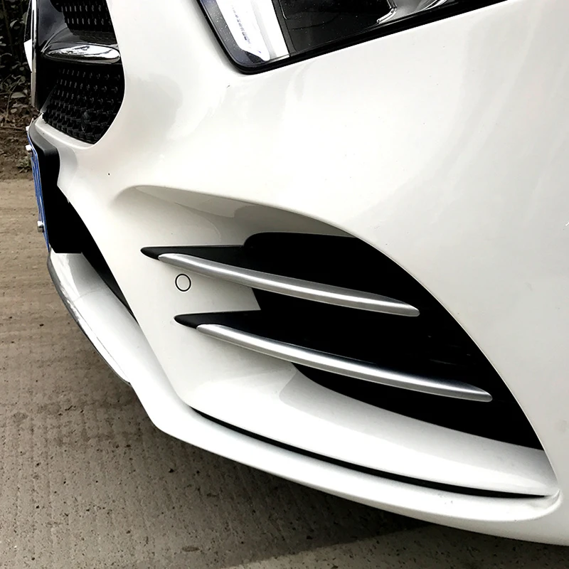 

4PCS ABS Chrome For Mercedes Benz A Class A180L A200L 2019+ Car Styling Accessories Front Fog Lamp Strips Trim Cover Sticker