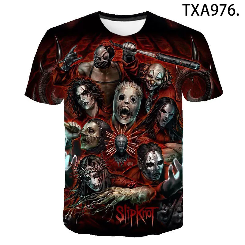 

Новинка 2020, летняя 3D футболка Slipknot для мужчин и женщин, детская модная уличная одежда для мальчиков и девочек, детские футболки с принтом, кр...
