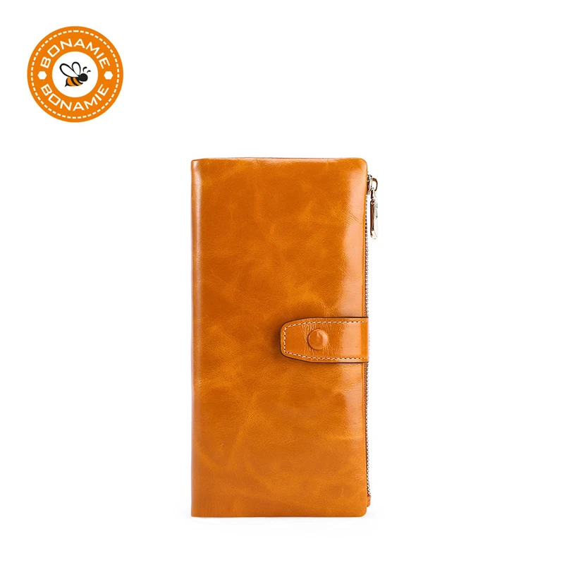 BONAMIE/Модный повседневный Длинный кошелек из натуральной кожи женские