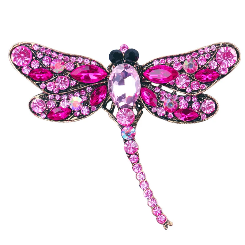 

Crystal Vintage Dragonfly Brooches for Women Coat Clothing Accessories Pins Dress Cute Large Insect Jewelry Decor Gift Badges 1