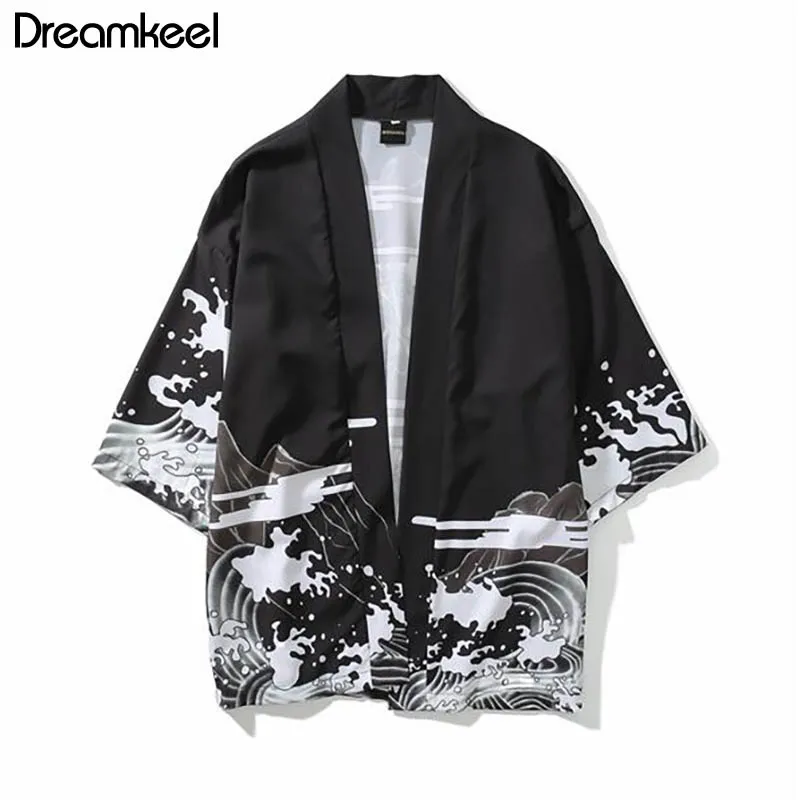 Японские мужские кимоно одежда лето 2019 уличная повседневные куртки Harajuku