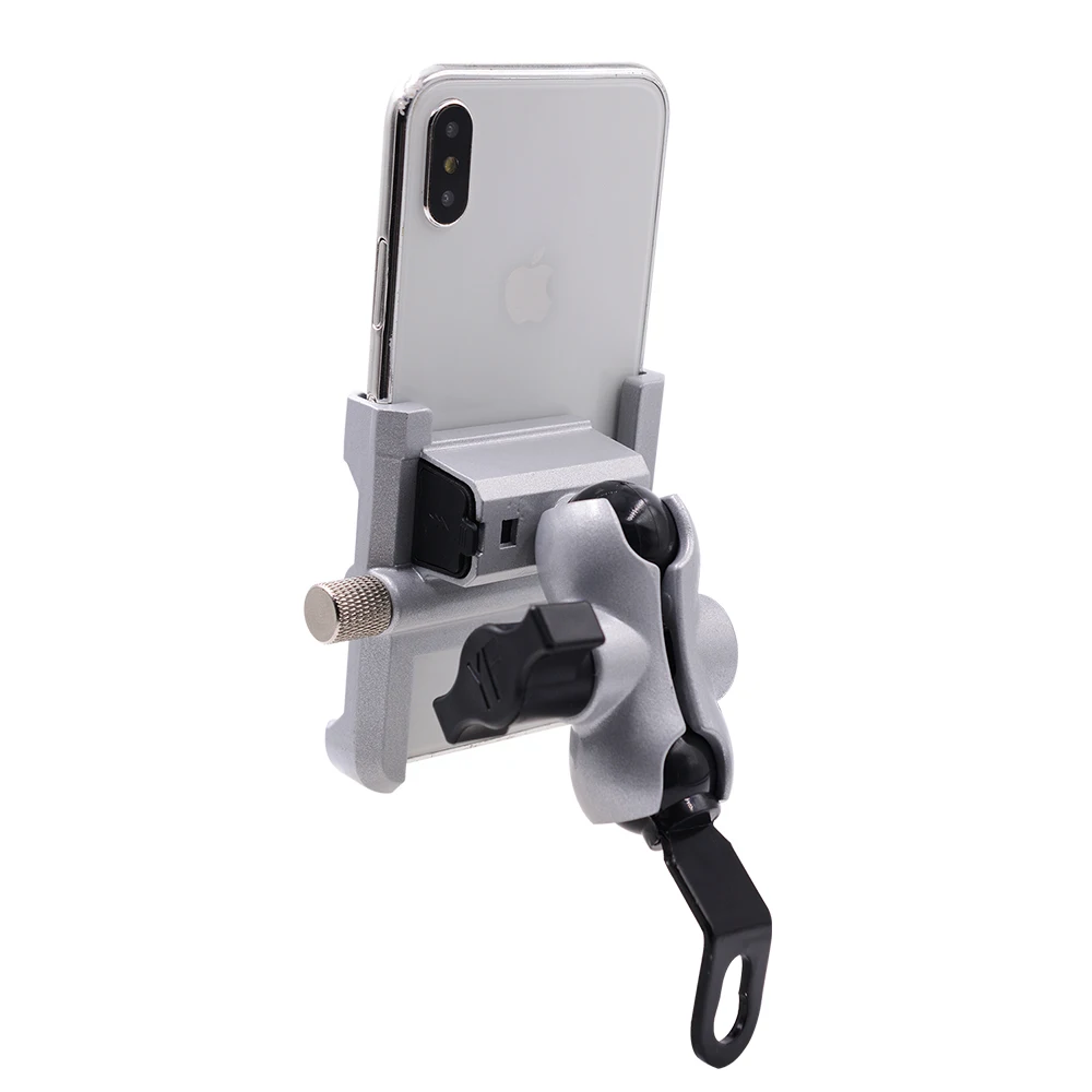 Алюминиевый держатель для телефона мотоцикла QC3.0 quick charge Moto Руль заднего вида кронштейн Подставка для 4-6,5 дюймов крепление для мобильного телефона