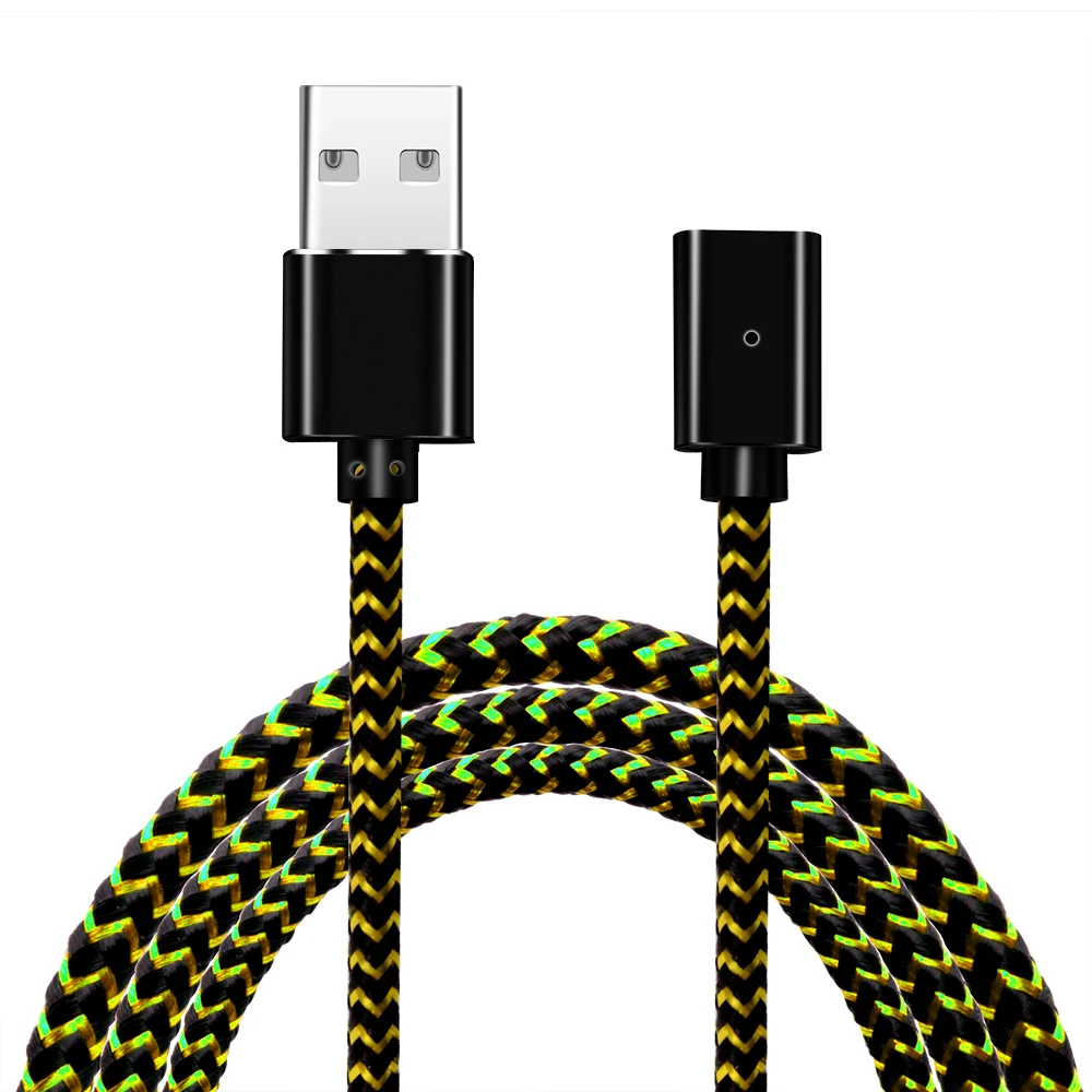 Micro USB Магнитный кабель Quick Charge 3.0A type C USB кабель телефонный кабель для быстрой зарядки Шнур для iphone samsung USB C кабель - Цвет: Only Cable Gold