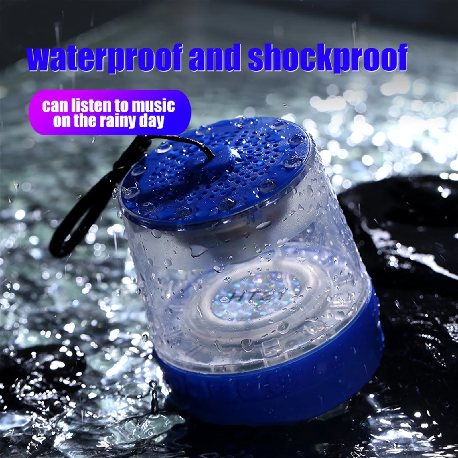 3 Вт Беспроводной Bluetooth Динамик прозрачный СВЕТОДИОДНЫЙ Цвет изменение вспышки