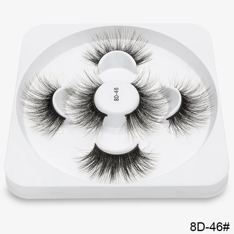 8D46 SEXYSHEEP 2/3/7 пар производится в течение 15-25 мм из искусственного меха 3D норковые ресницы натуральные длинные накладные ресницы драматического накладные ресницы для наращивания ресниц - Color: 8D46