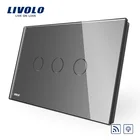 Стандарт Livolo USAU, фотообои, панель из хрустального стекла цвета слоновой кости, сенсорный экран, диммер и дистанционный выключатель света для дома