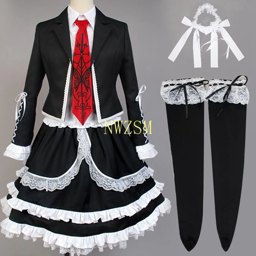 Костюм косплея Данганронпа Данган Ронпа Селестия Люденберг для женщин. Перука для Хэллоуина, карнавала и маскарада.