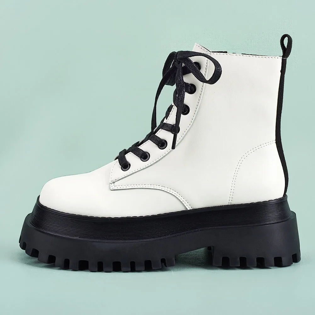 

Брендовые роскошные дизайнерские женские мотоциклетные ботинки riason ini, полусапожки на шнуровке и массивной платформе в стиле джунглей, кру...