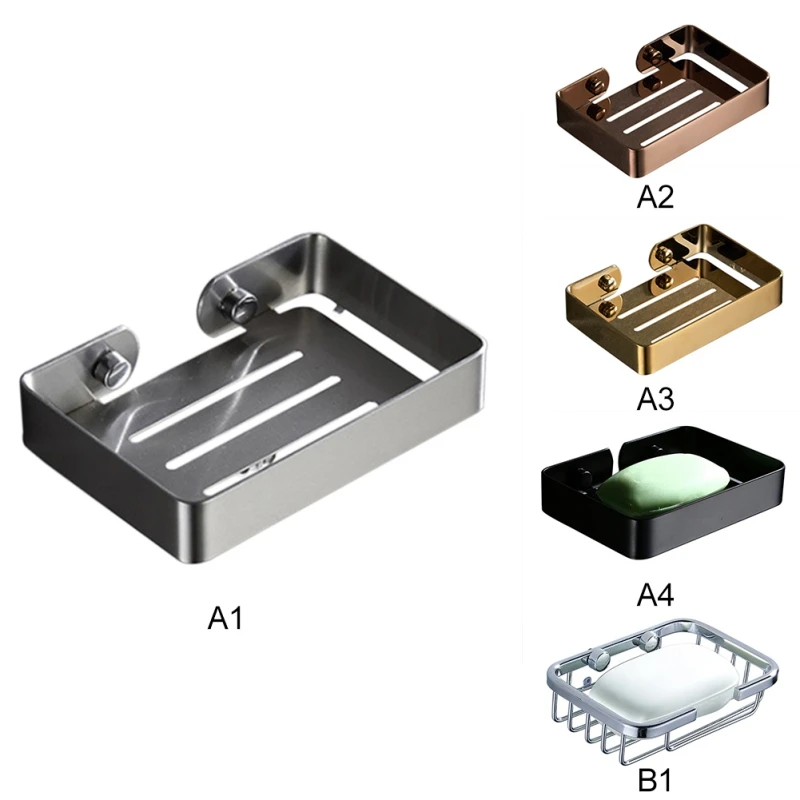 

Punch-free Bathroom Soap Box With Drain Hole Soap Box durable does not easy rust Stainless Steel Soap Holder Tray Bathroom