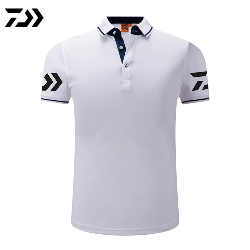 Daiwa Polo футболка для рыбалки, Мужская Лоскутная футболка с отложным воротником и пуговицами, Спортивная быстросохнущая дышащая футболка с защитой от солнца для рыбалки