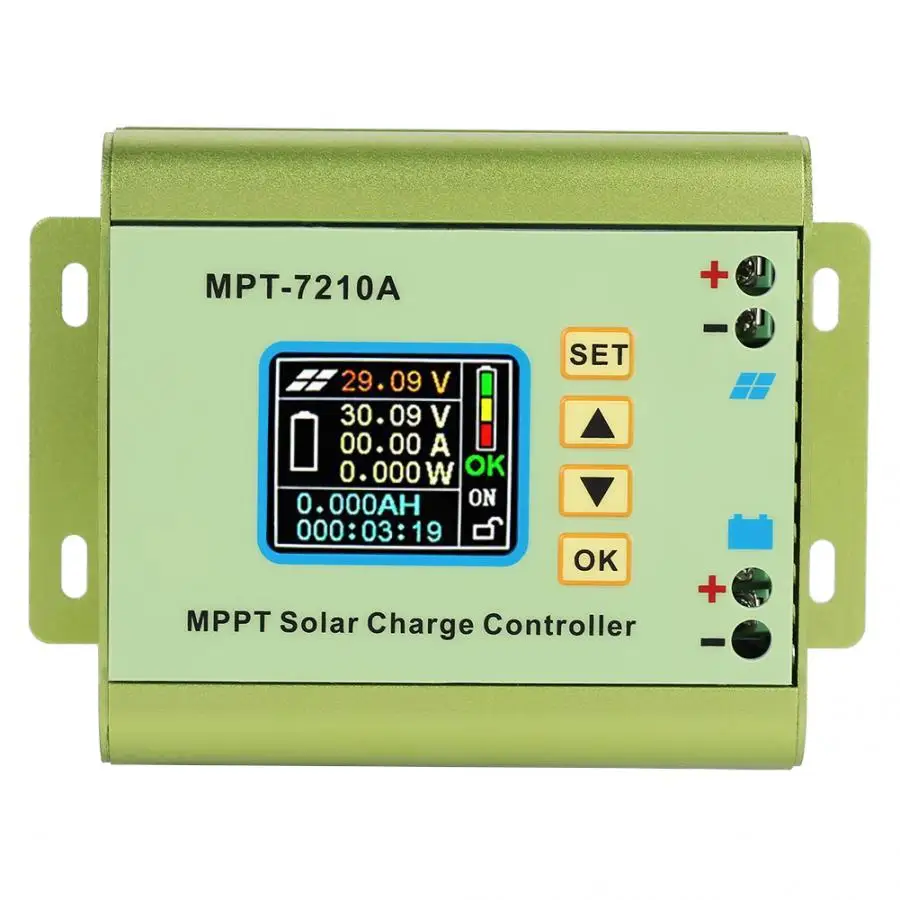 

MPT-7210A Aluminum Alloy LCD Display MPPT Solar Panel Charge Controller for Battery
