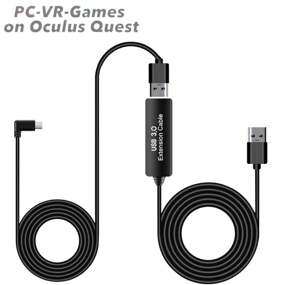 

5Gbps High Speed Plug And Play PC Data Transfer VR Headset Right Angle Gaming Accessories Adapter Link Cable For Oculus Quest