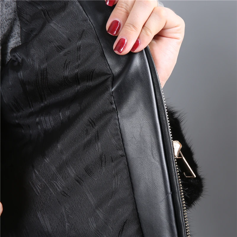 Шуба из натурального меха норки Женское зимнее пальто женская меховая куртка