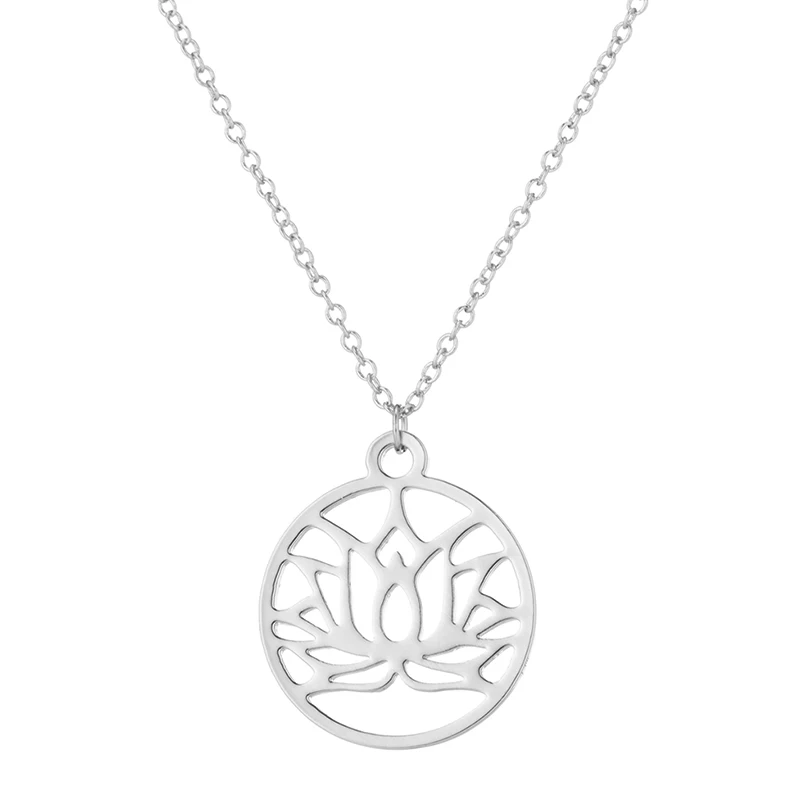 Цепочка-чокер Sasusp из нержавеющей стали с подвеской в виде цветка лотоса ожерелье