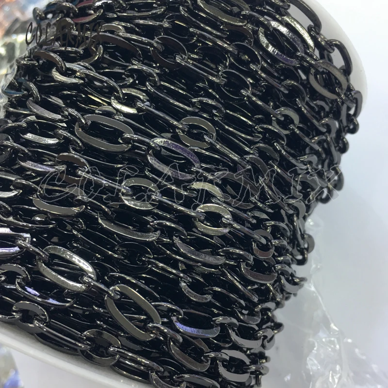 Длинная звеньевая цепочка 5 метров ожерелье из звеньев открытая изготовление