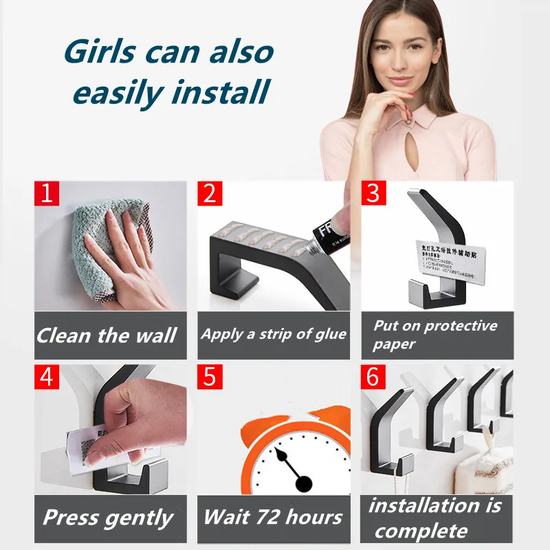 Двойной крючок черный белый для полотенец одежды ванной комнаты спальни халата