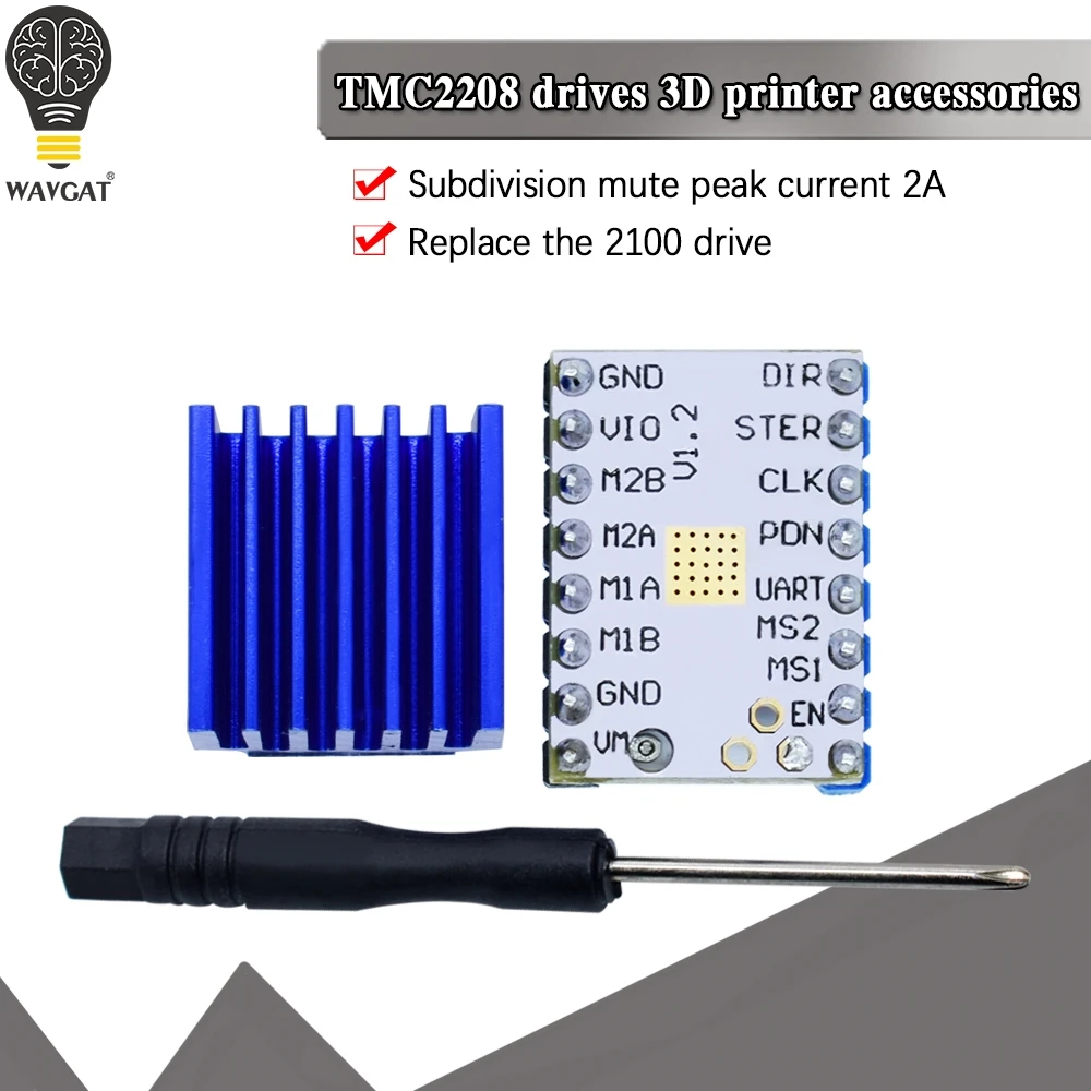 Шаговый двигатель TMC2208 бесшумный драйвер StepStick для 3D принтера Sky V1.2 совместимый с