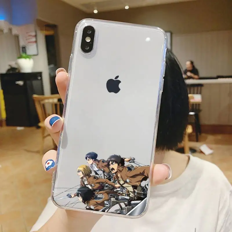 

Attack on Titan Phone Case Transparent soft For iphone 5 6 7 8 11 12 s c se plus mini x xs xr pro max shell