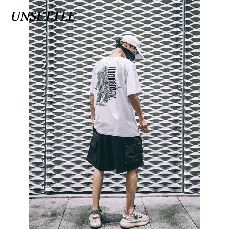 UNSETTLE 2020SS летние мужские хип хоп джоггеры шорты в уличном стиле сетчатые карманы
