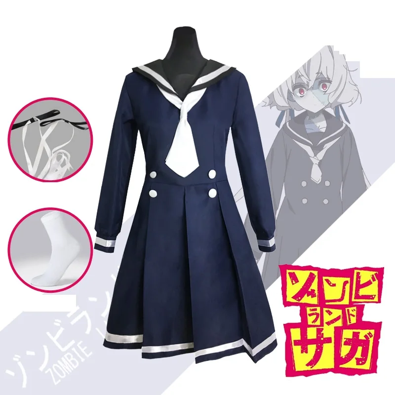 

Anime Cos ZOMBIE LAND SAGA Cosplay Costumes Konno Junko Costumes School Student Uniform Sets