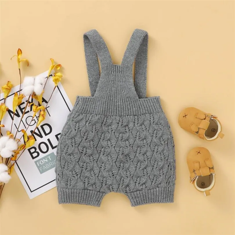 Вязаный детский комбинезон для новорожденных осенний маленьких девочек и