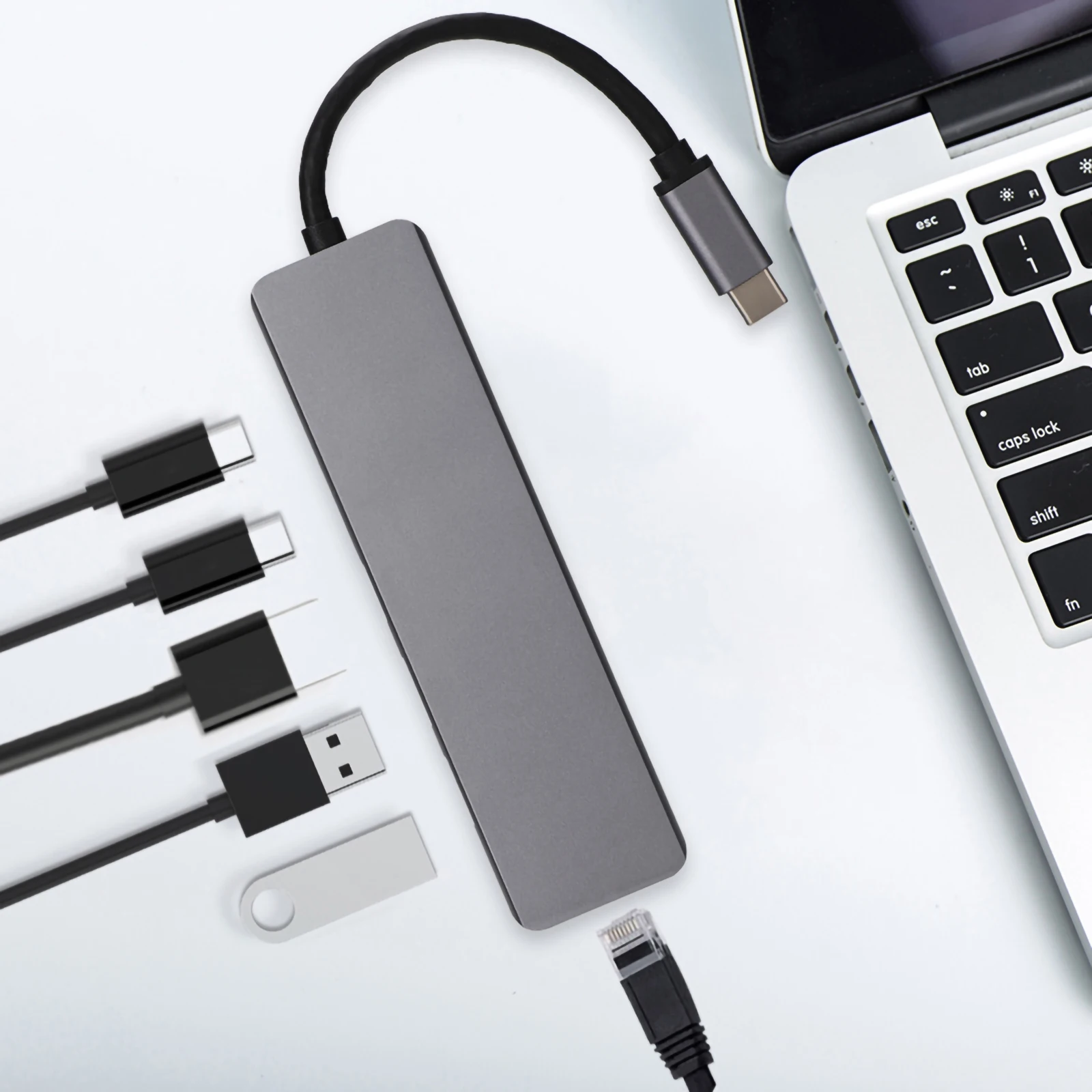 SOONHUA type C USB 3 0 концентратор считыватель данных usb хаб многопортовый адаптер 4K HDMI 6в1