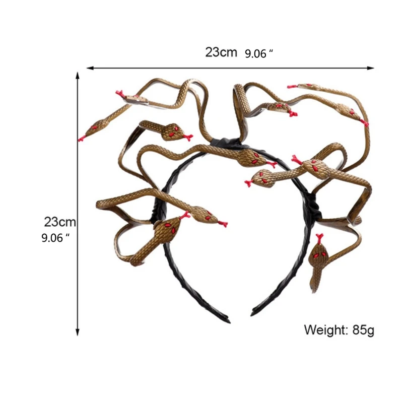 

Snake Shape Headwear Medusa Snake Costume Headband Dress-up Headpiece for Masquerade Party Novelty Halloween Headdress