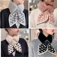 womens temperament style collar scarf keep warm thickening fur sjaal colorful cross winter scarf autumn winter false collar