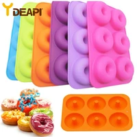ydeapi 6 hole silicone cake mould donut shape baking mold chocolate bread making tool heat resistant kitchen baking accessories